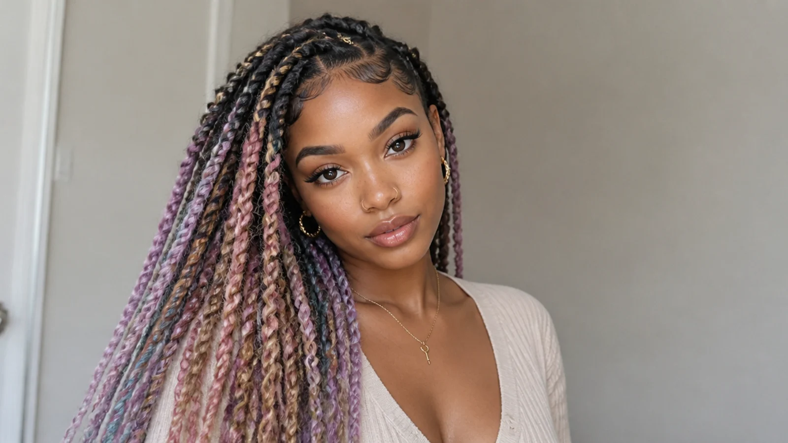 Passion twists in a soft pastel rainbow mix