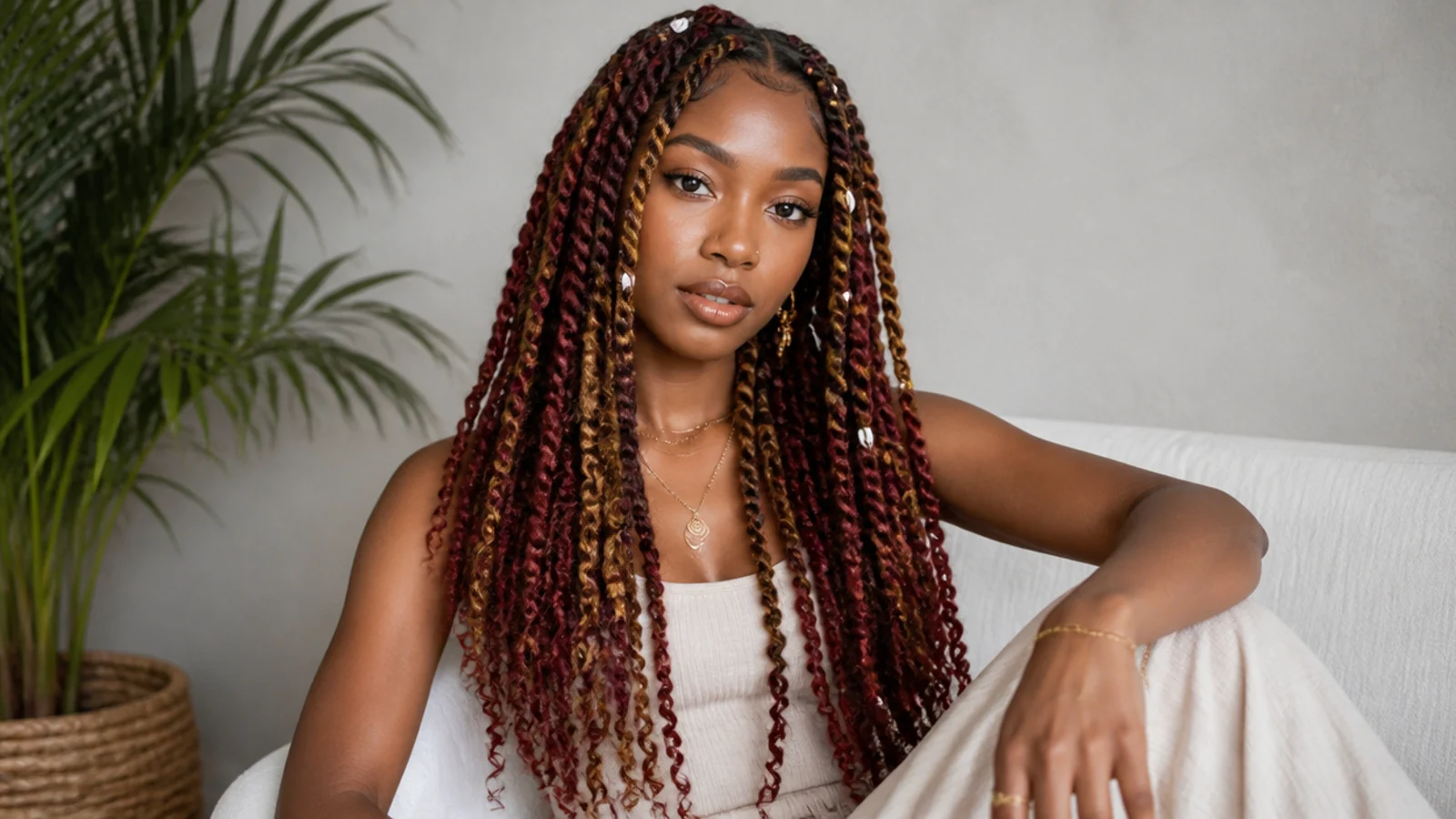 Colourful passion twists in burgundy, honey and ombre shades