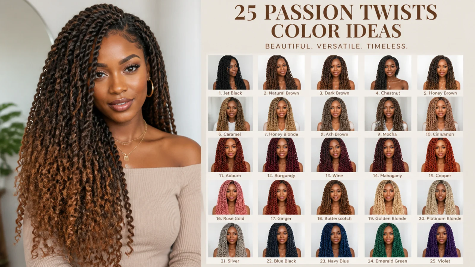 25 passion twists color ideas, vertical Pinterest style