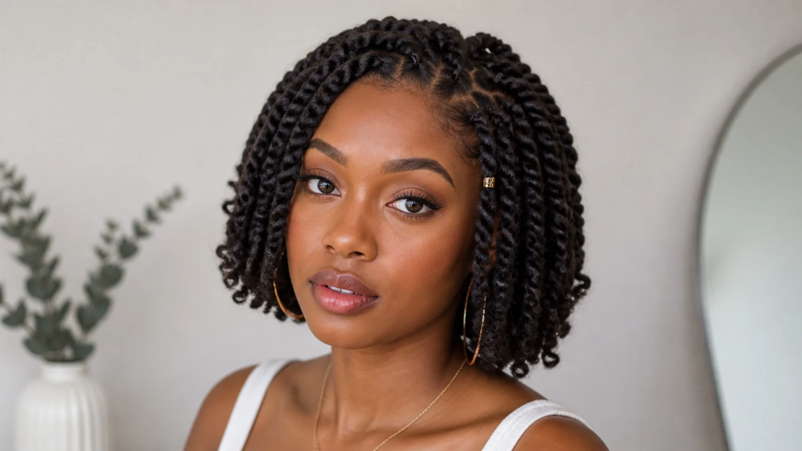 Chin-length passion twists bob