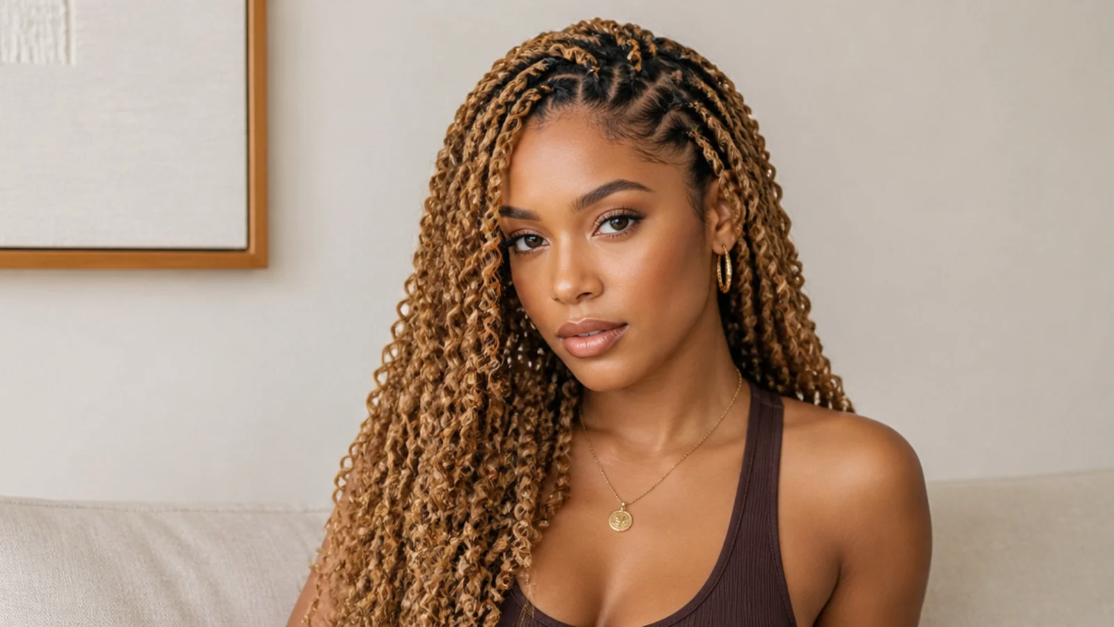 Warm honey blonde passion twists