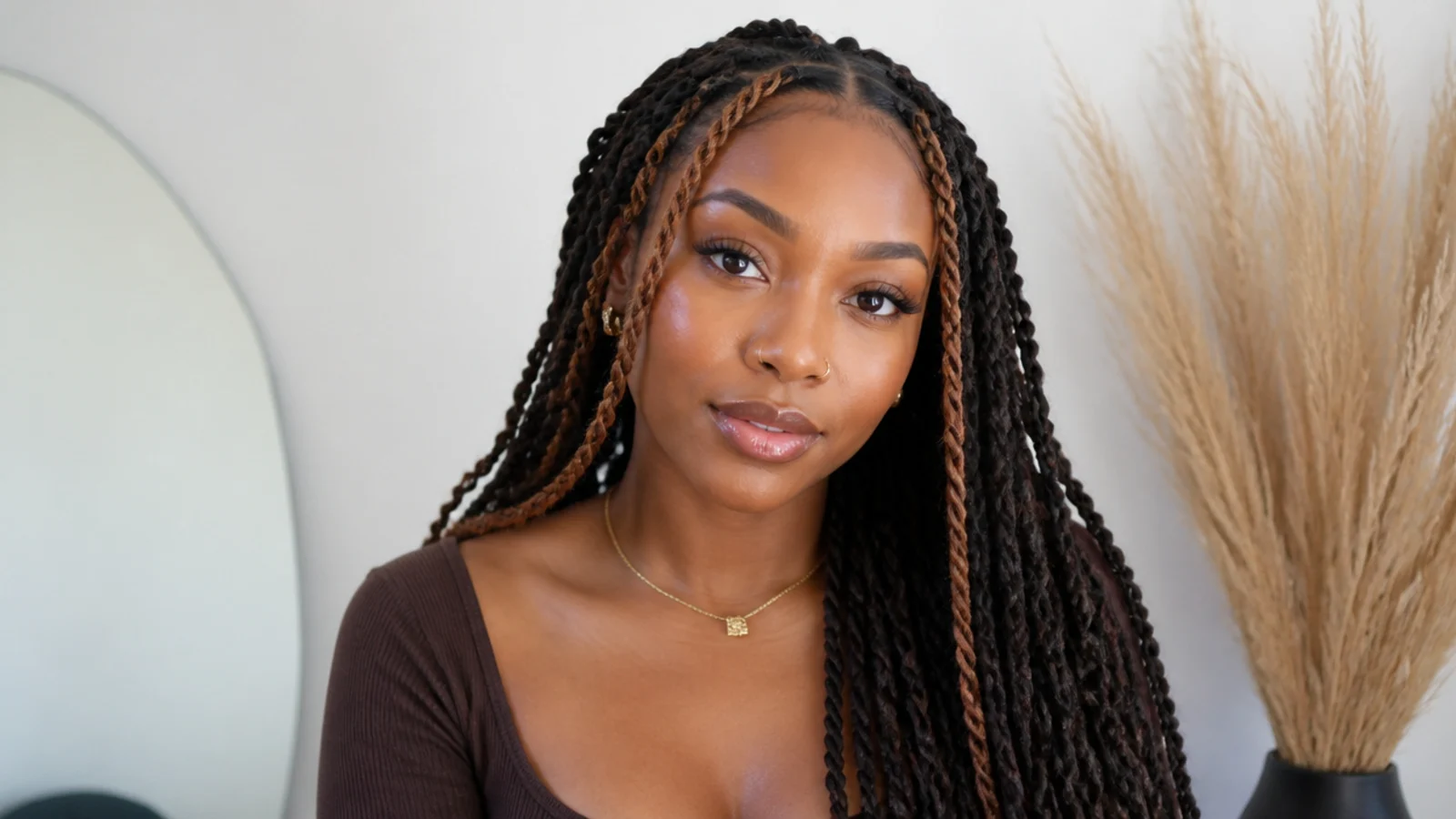 Passion twists with lighter face-framing pieces