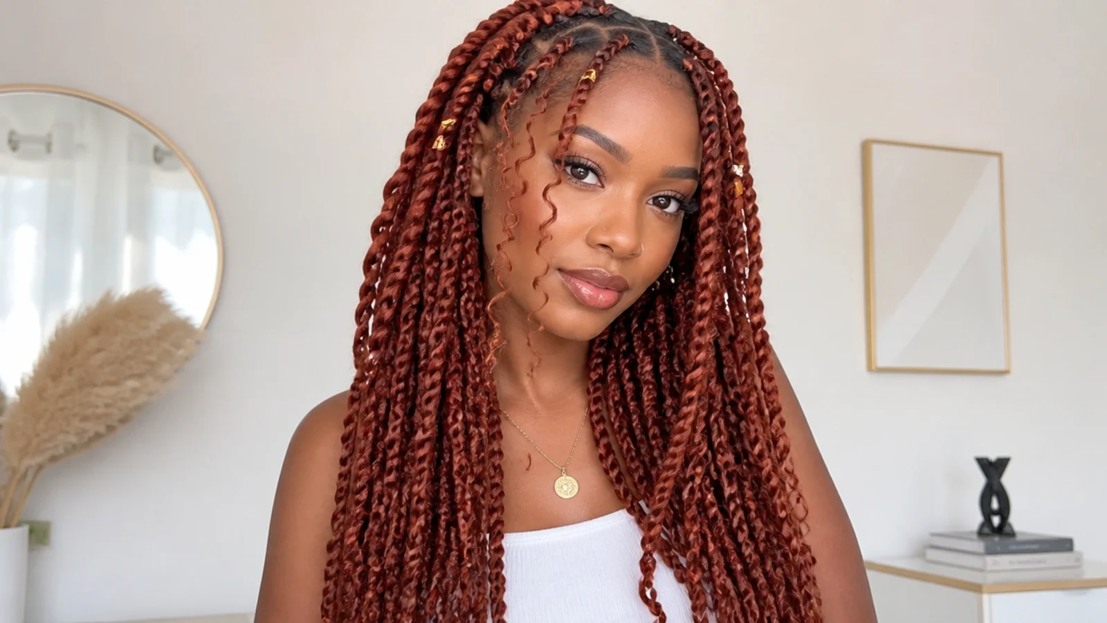 Vibrant red copper passion twists