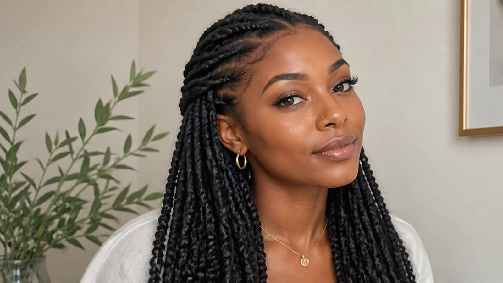 Passion twists with the crown braided back