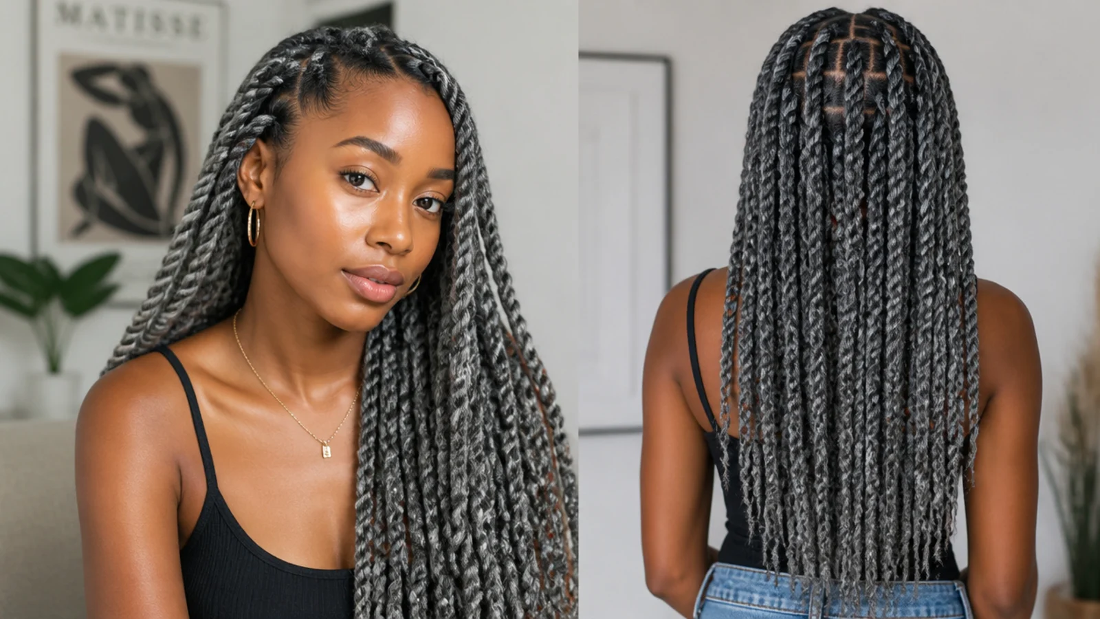 Cool grey and silver passion twists