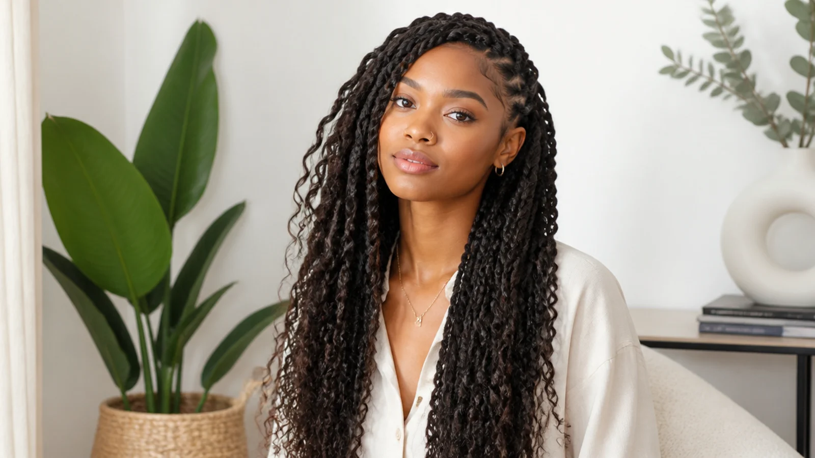 Soft boho passion twists with a wavy, lived-in texture