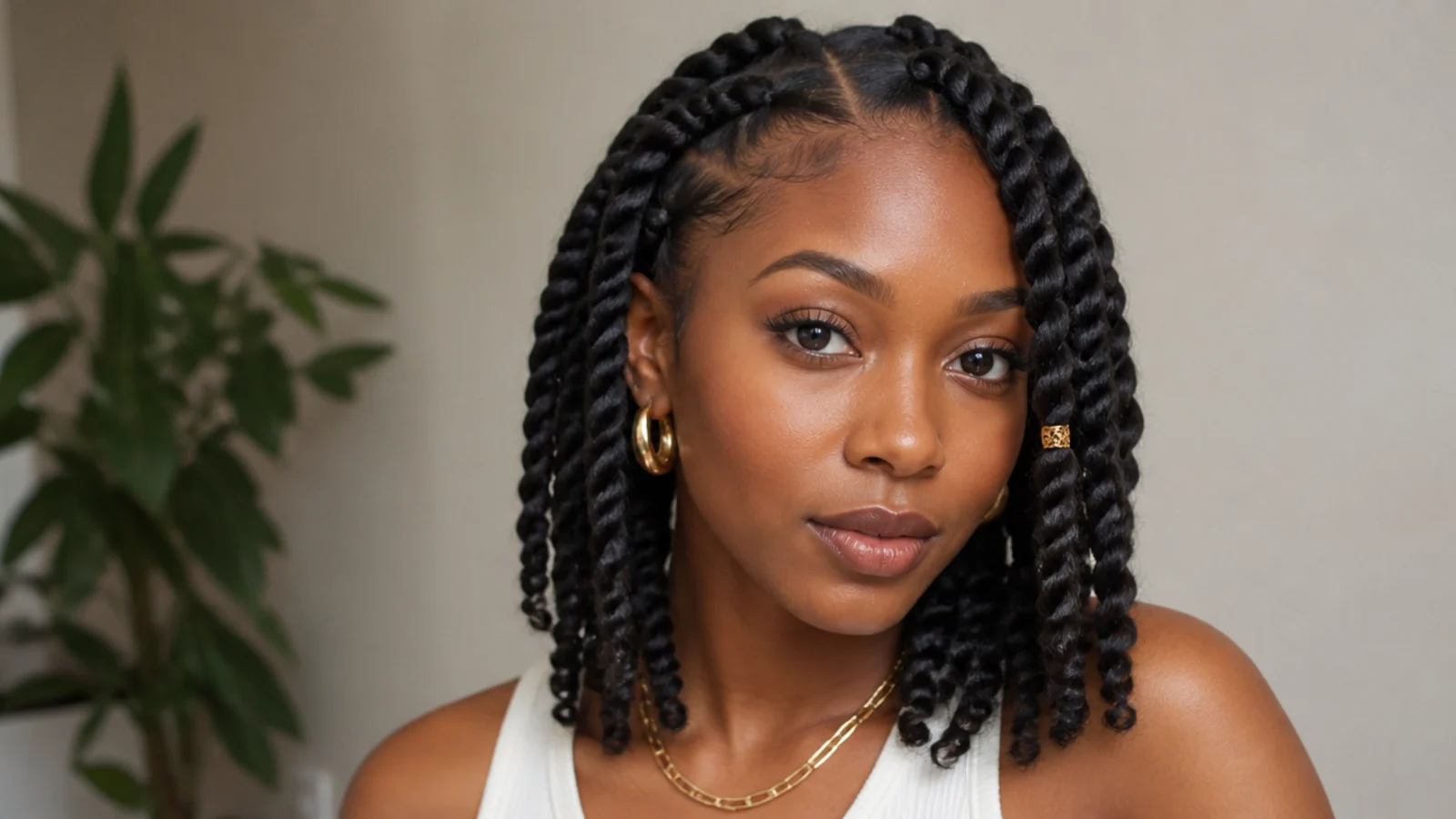 Shoulder-length jumbo passion twists