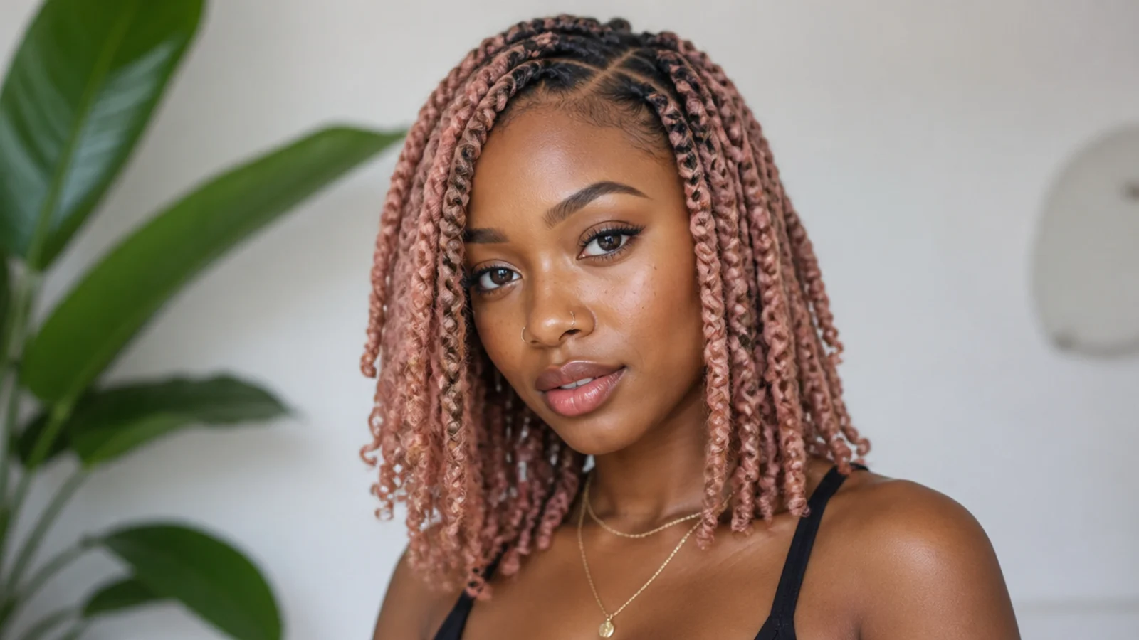 Soft pastel shoulder-length passion twists