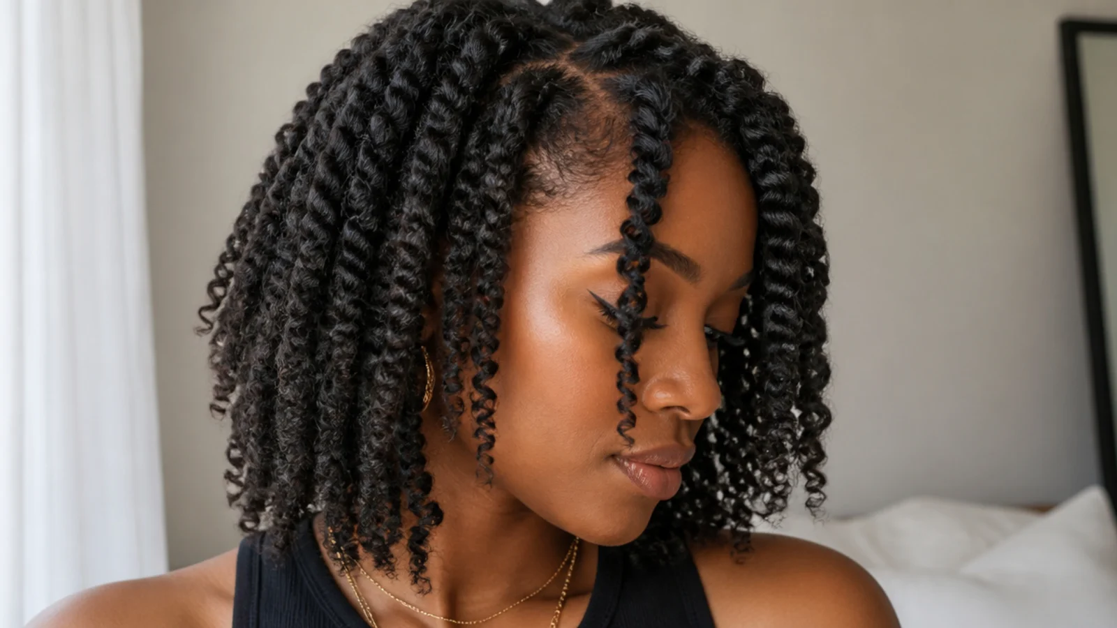Close-up of bouncy, coily spring twists