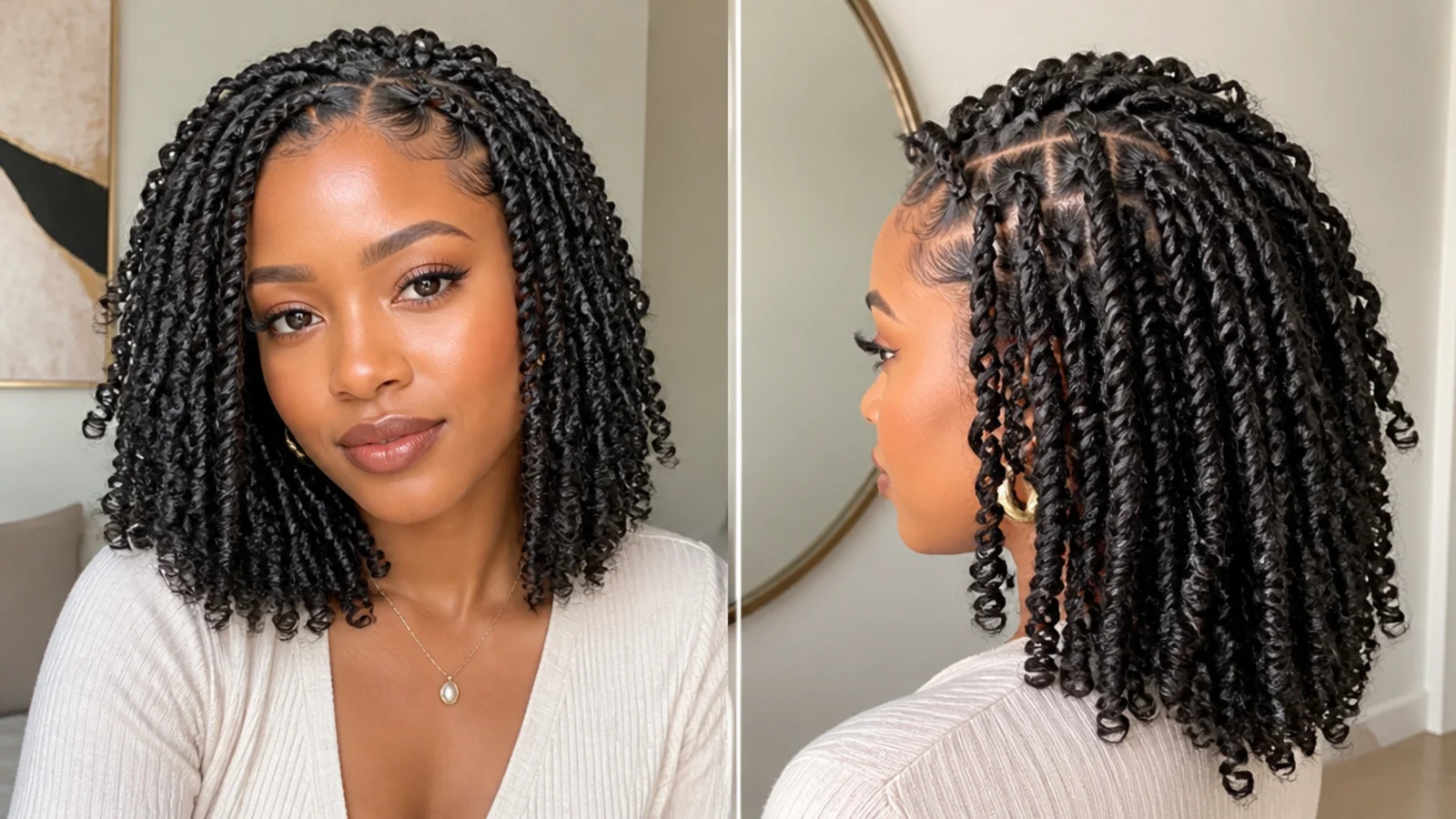 Shoulder-length passion twists