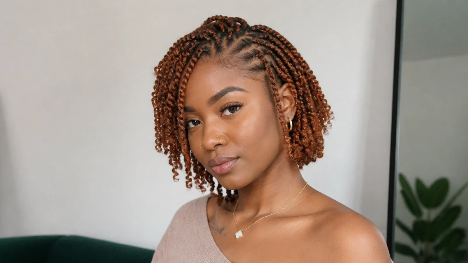 Short copper passion twists