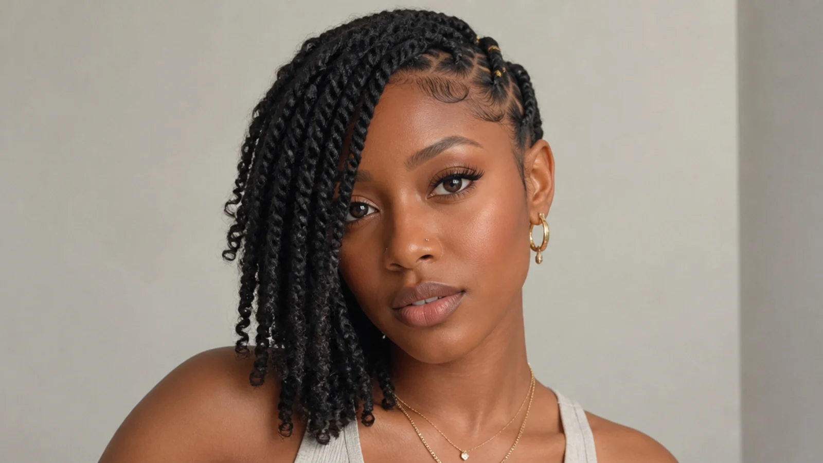 Asymmetric short passion twists, longer on one side