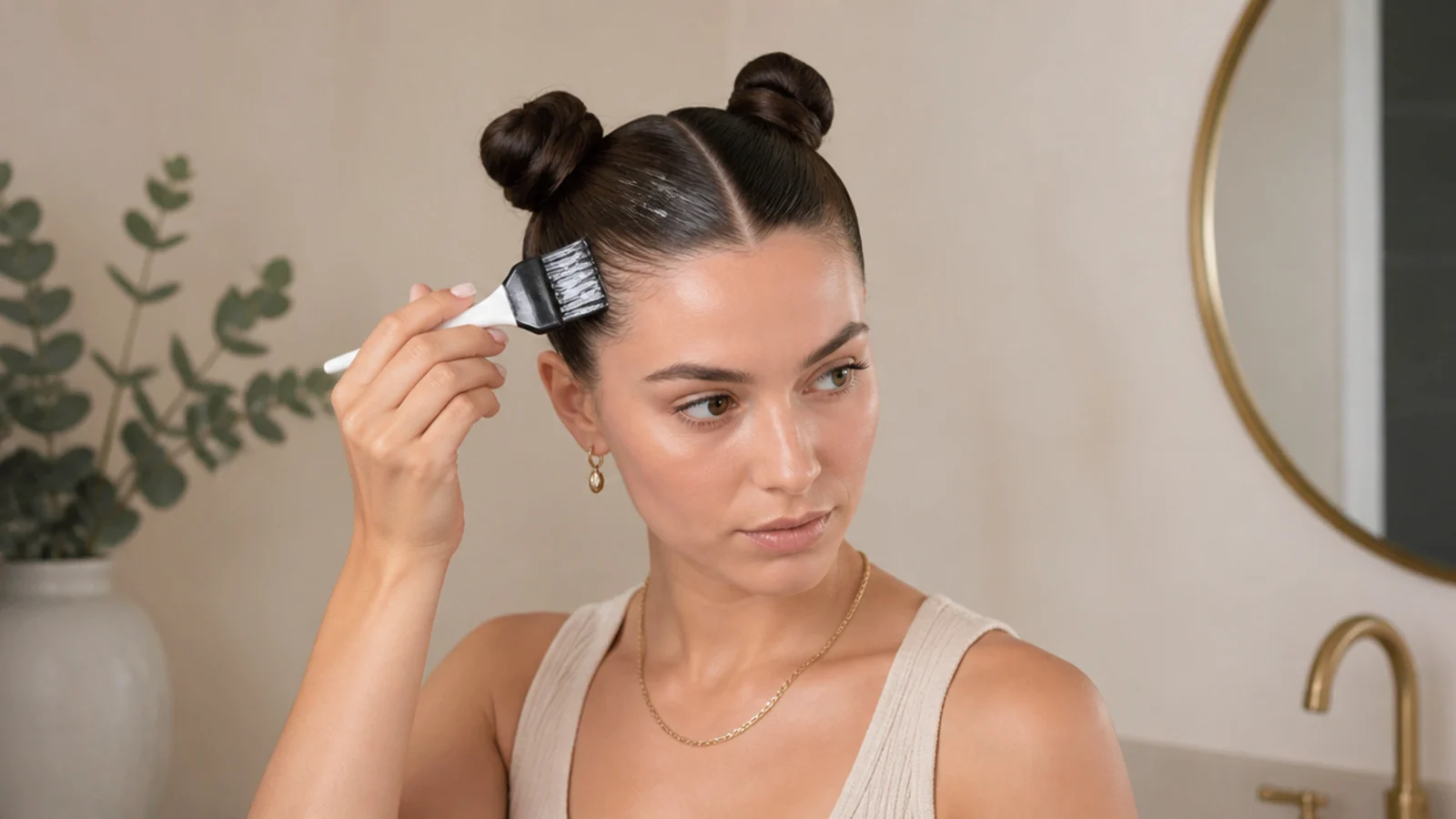 Applying gel with a brush for a streak-free slicked-back finish