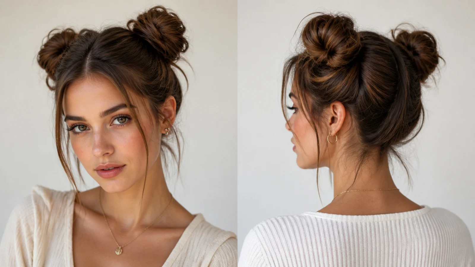 Short stray pieces styled as face-framing detail or pinned back