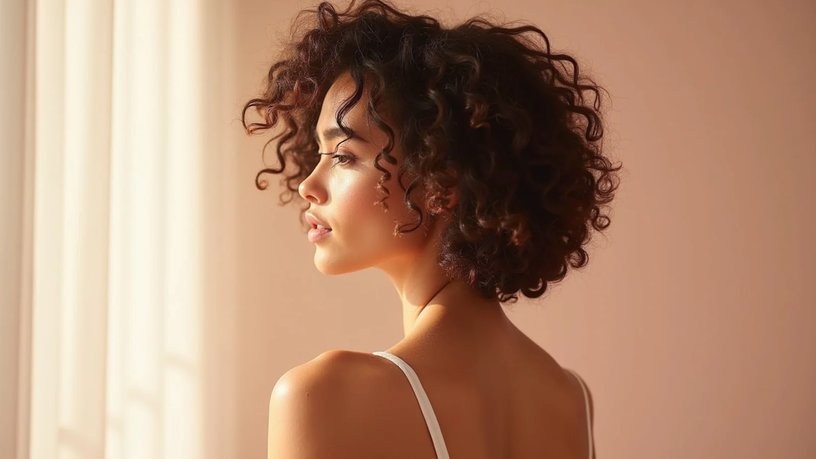 Wash day routine for frizzy curly hair showing conditioner detangling and scrunching in the shower