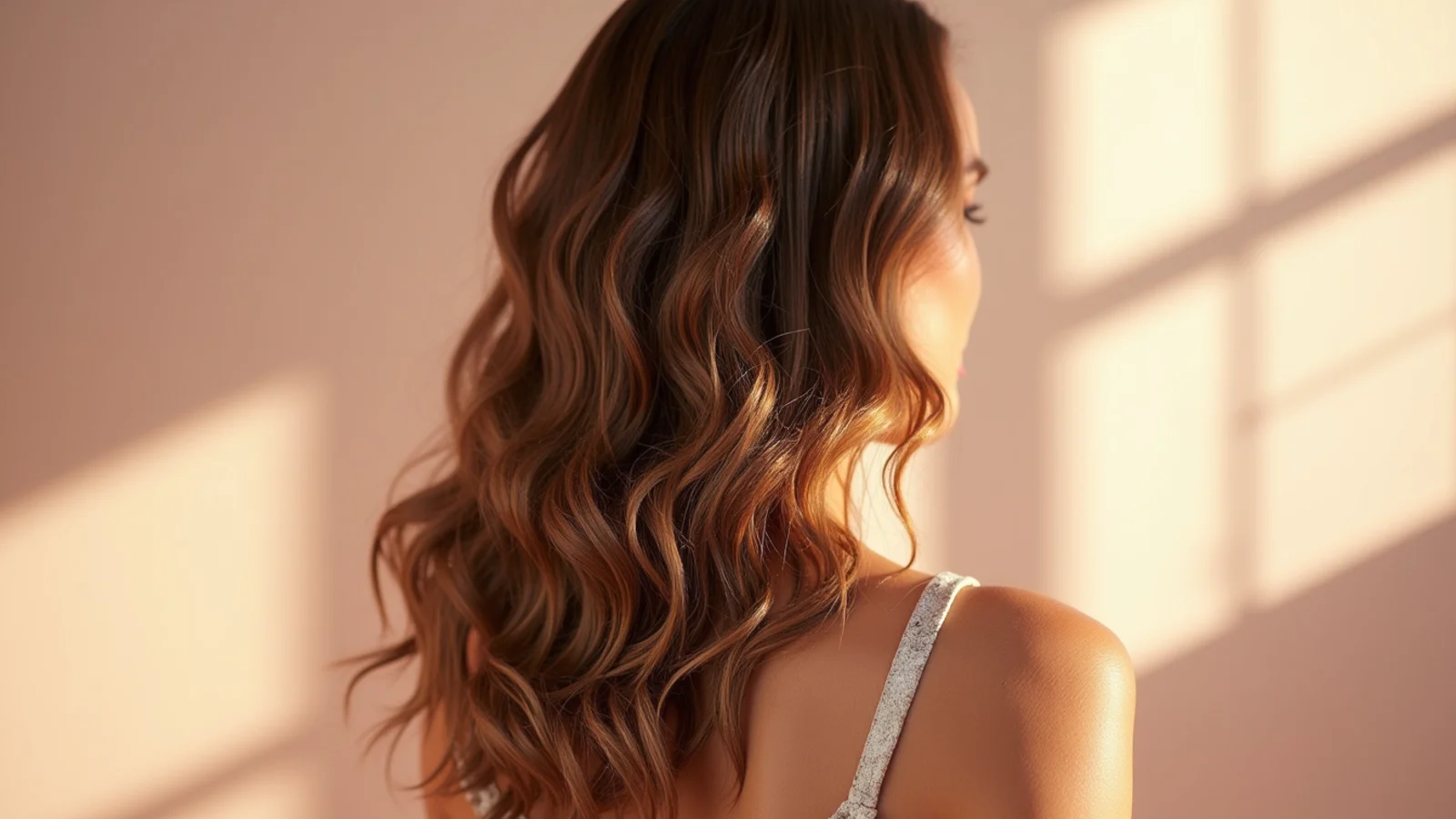Hands raking curl cream through soaking wet wavy hair in the shower to prevent frizz
