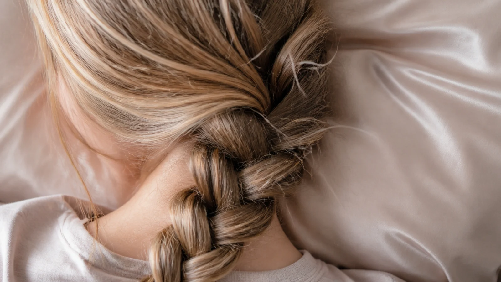 Silk pillowcase and a loose overnight braid used to prevent frizzy hair overnight