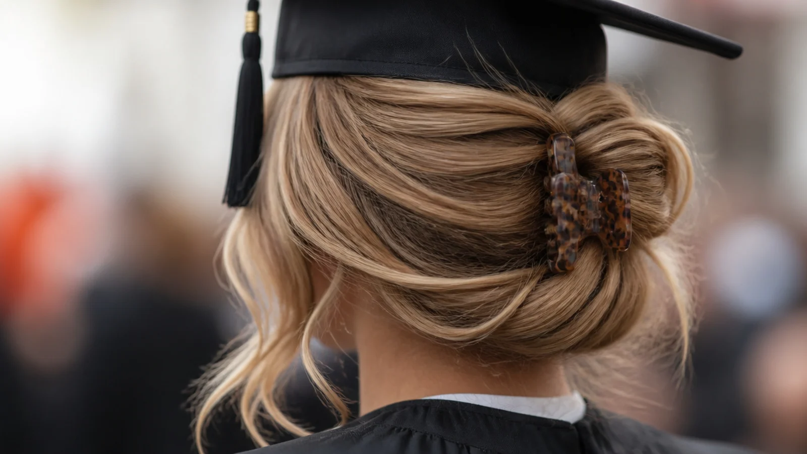 Claw clip twist graduation hairstyle with the clip sliding loose after the cap was put on