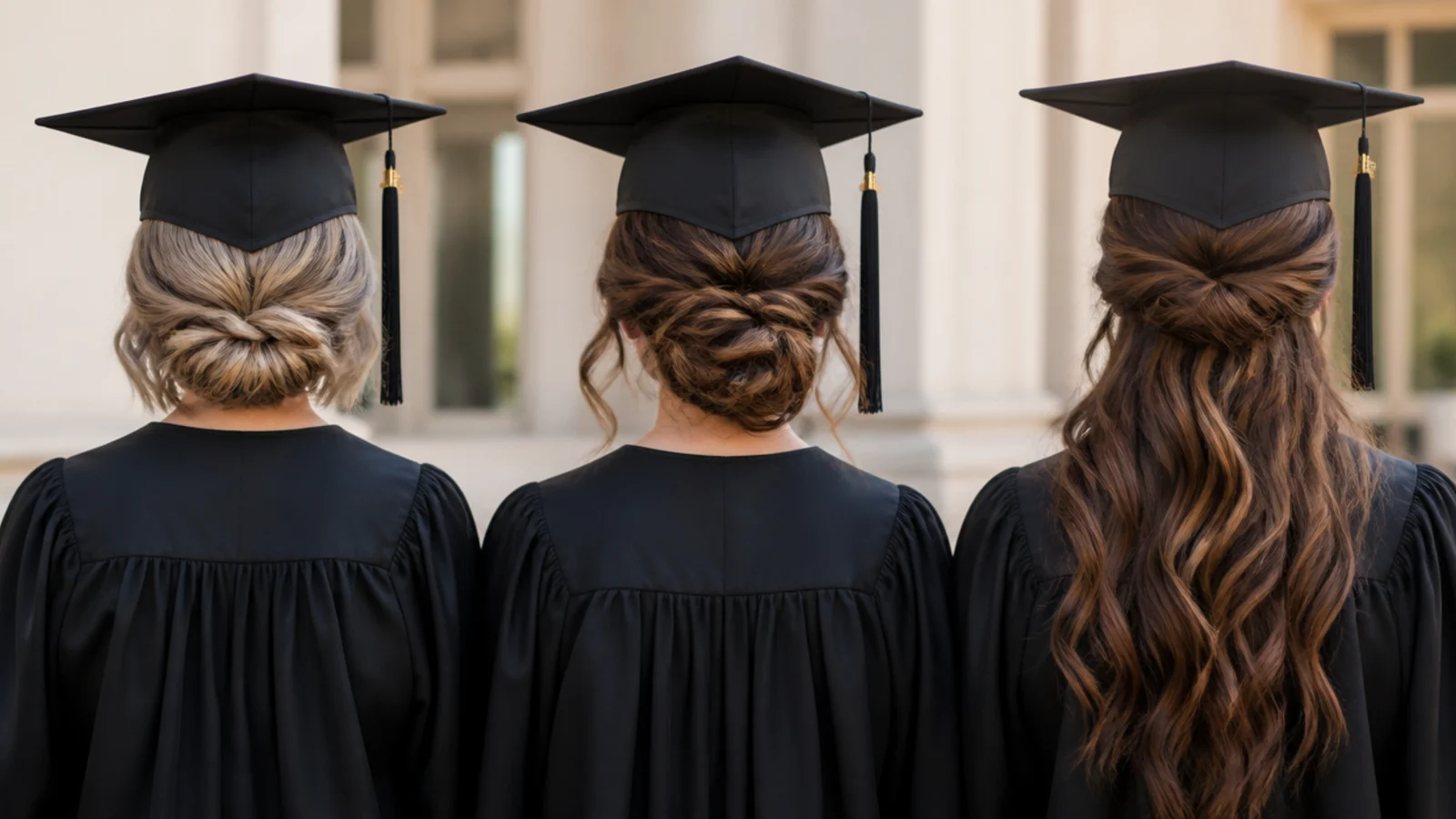Graduation updo ideas compared across bob length shoulder length and waist length hair