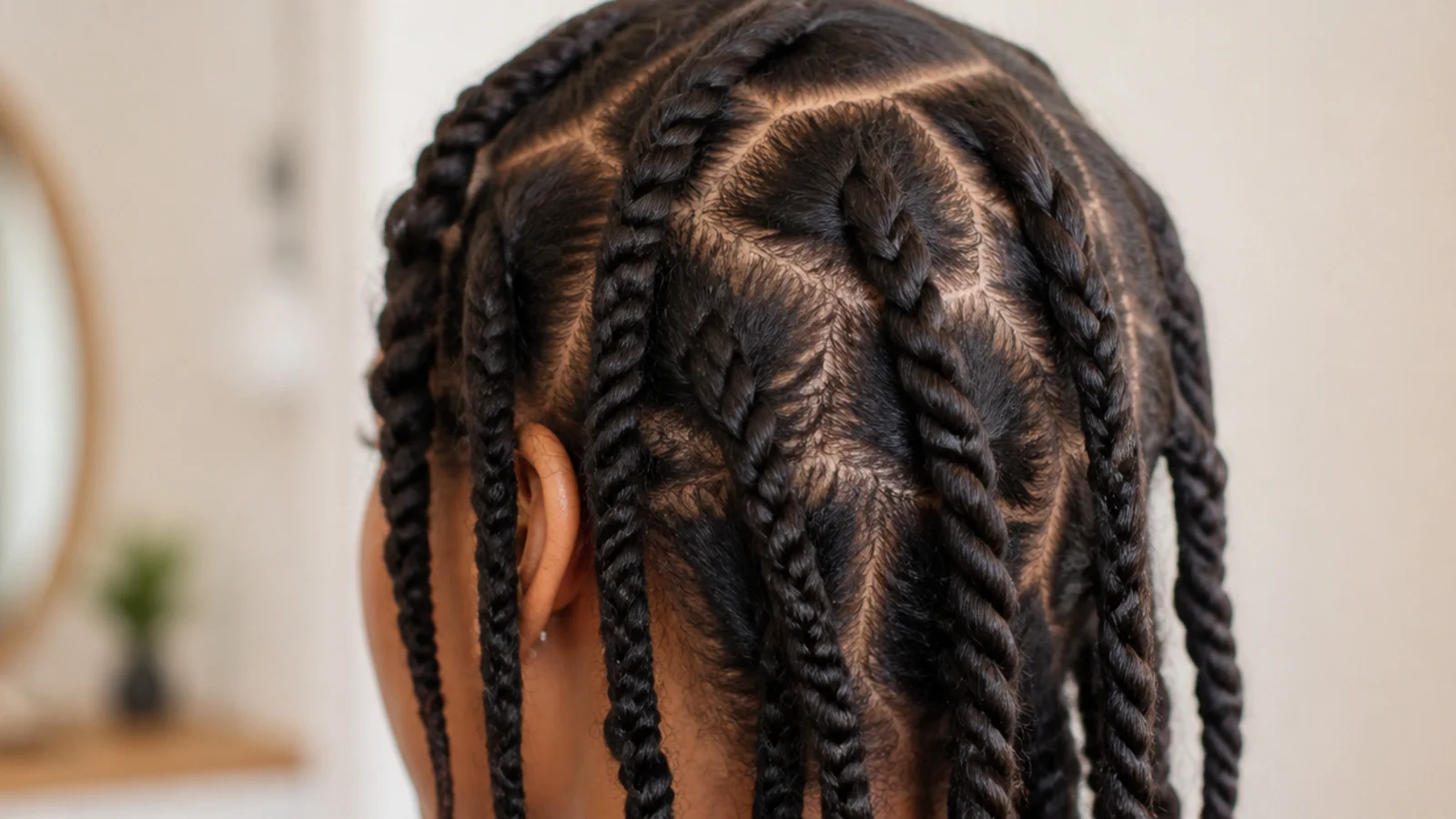 Loose two strand twists prepared as an overnight protective style to reduce tangling and breakage