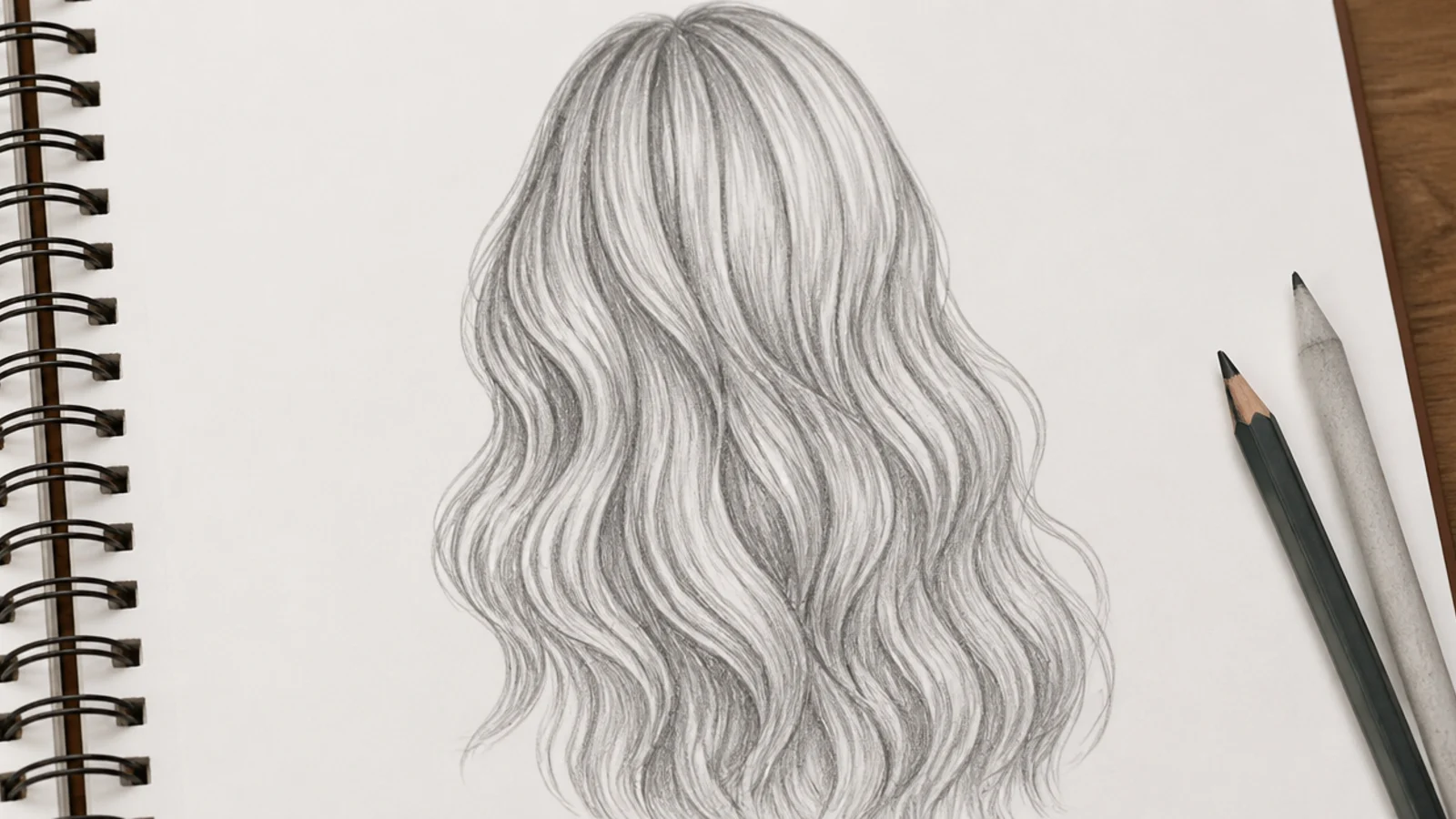Single continuous line drawing of long mermaid waves in pen without shading or lifted pencil