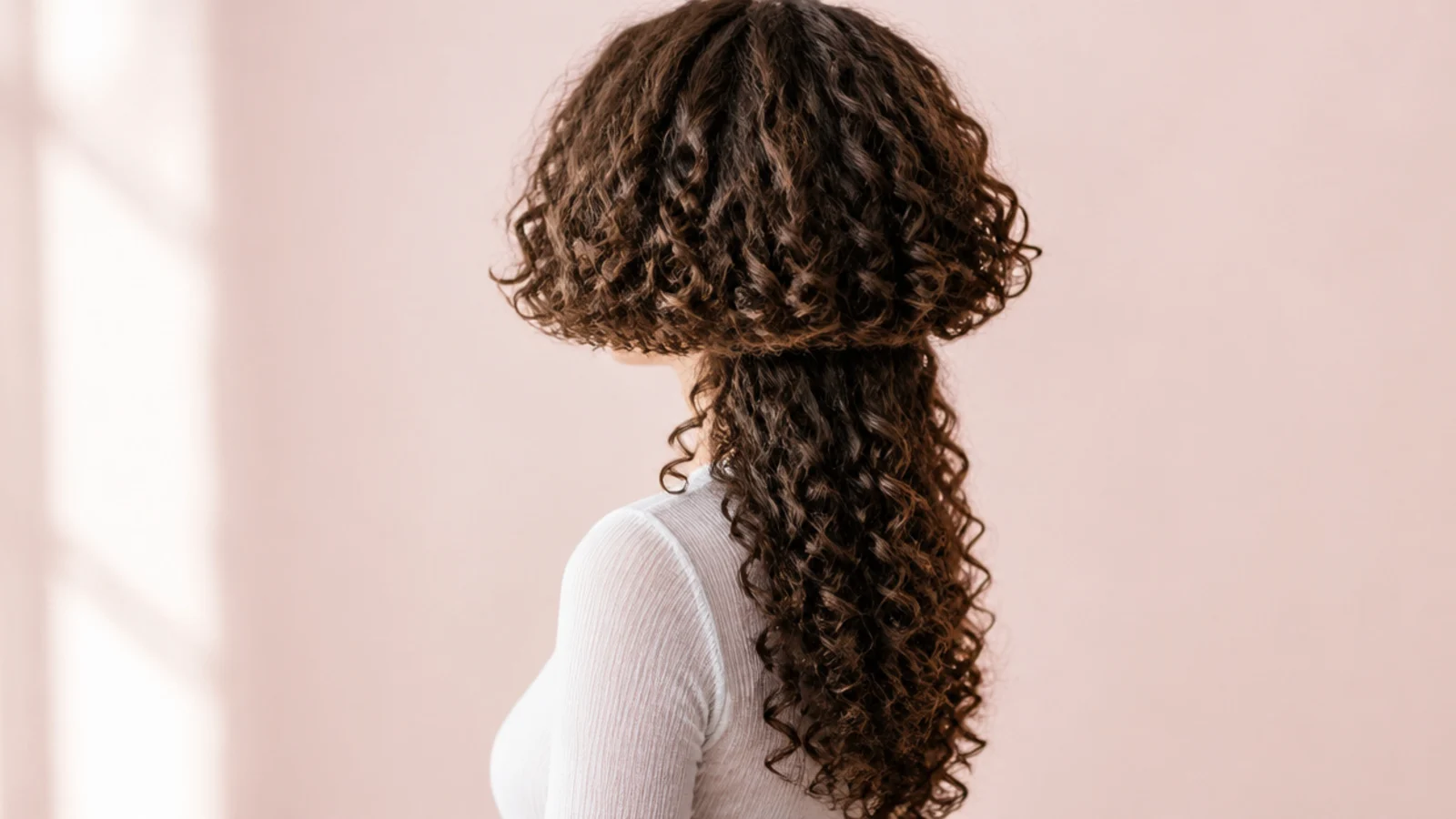 Curly 3a jellyfish haircut with a diffused rounded bell over long disconnected spiral lengths