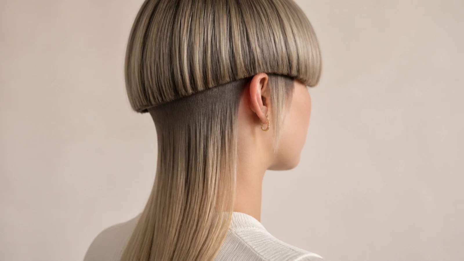 Hidden undercut clipped short underneath a jellyfish bell to remove weight at the nape