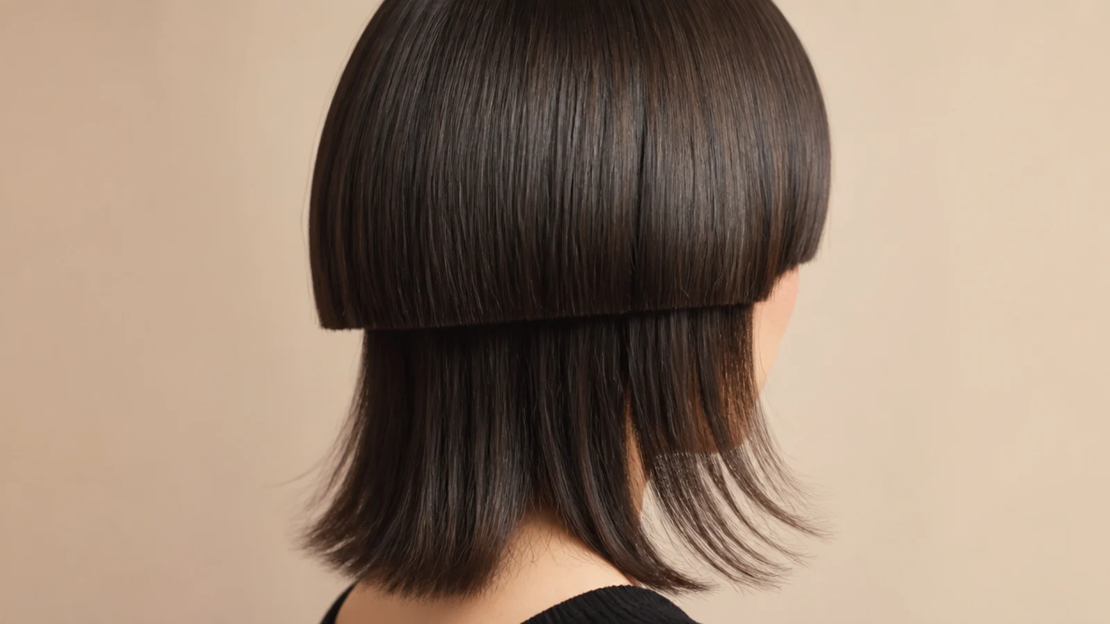 Short jellyfish haircut on a round face with a jaw grazing bell and shoulder length underneath