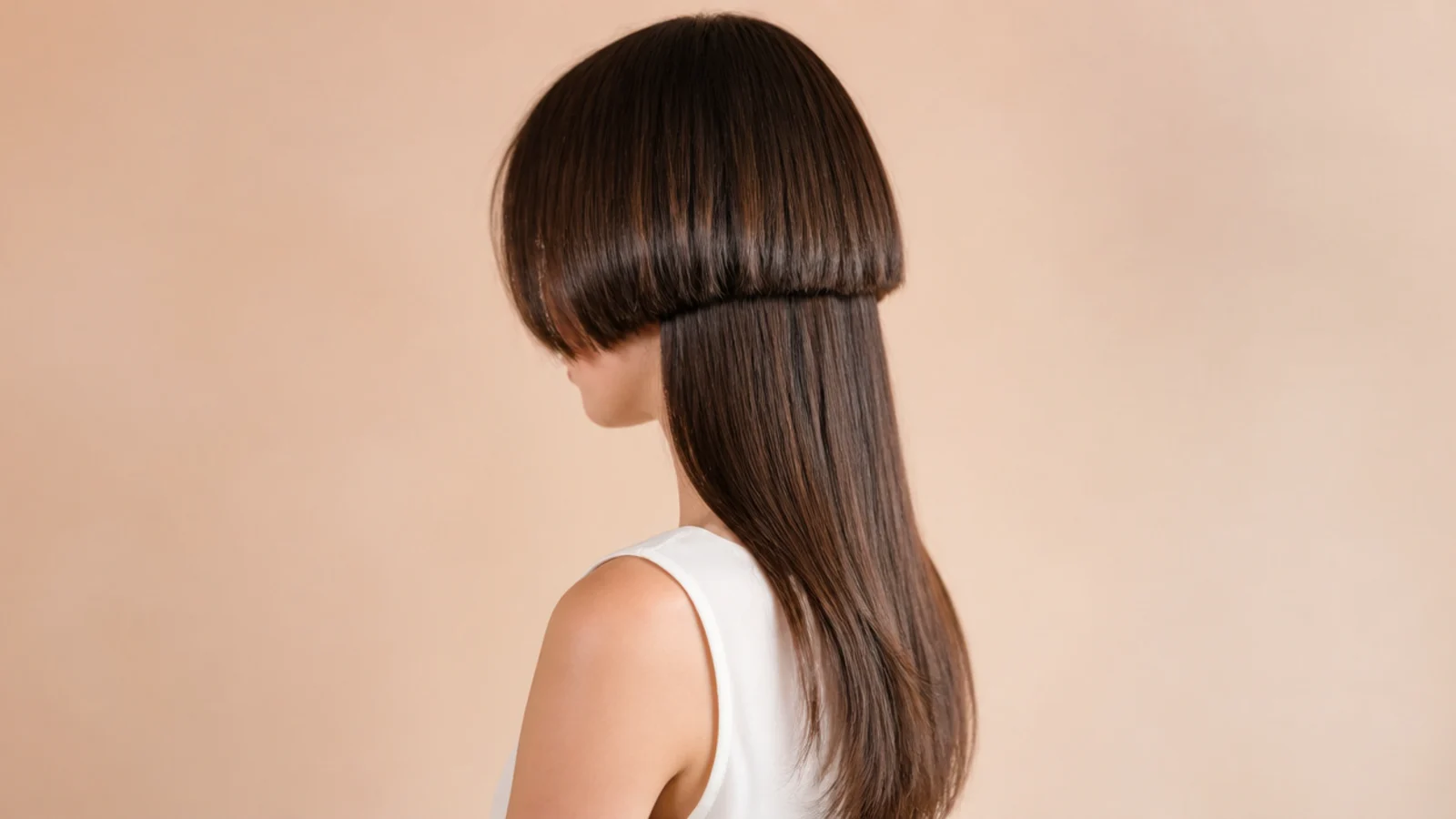 Soft partially disconnected jellyfish haircut with a lightly blended bell over long lengths