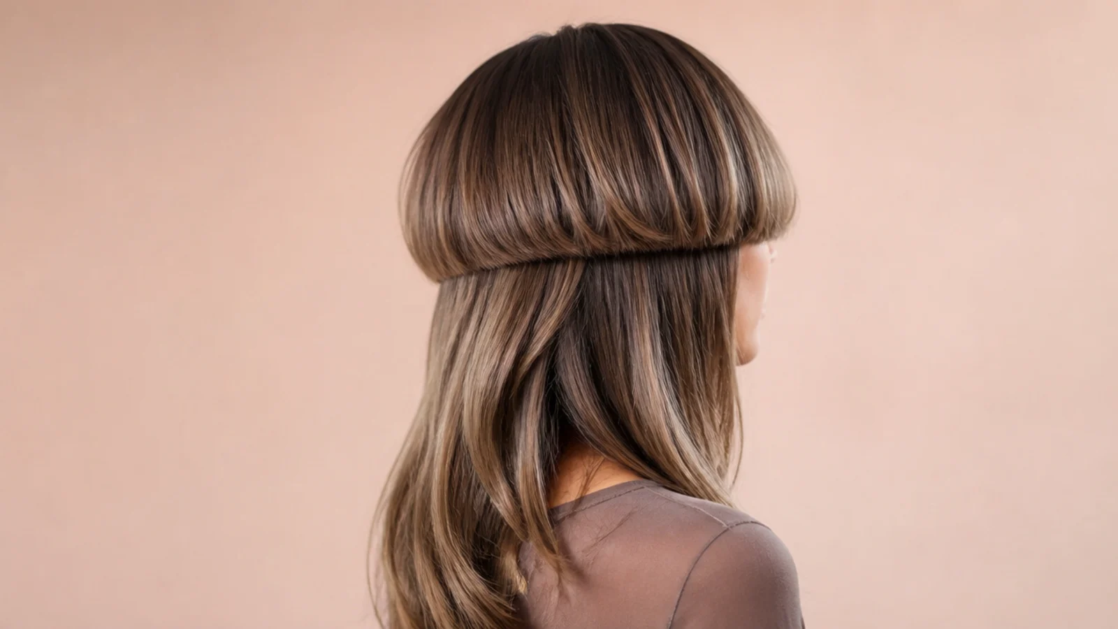 Softly layered jellyfish haircut with a partially blended bell over long layered lengths