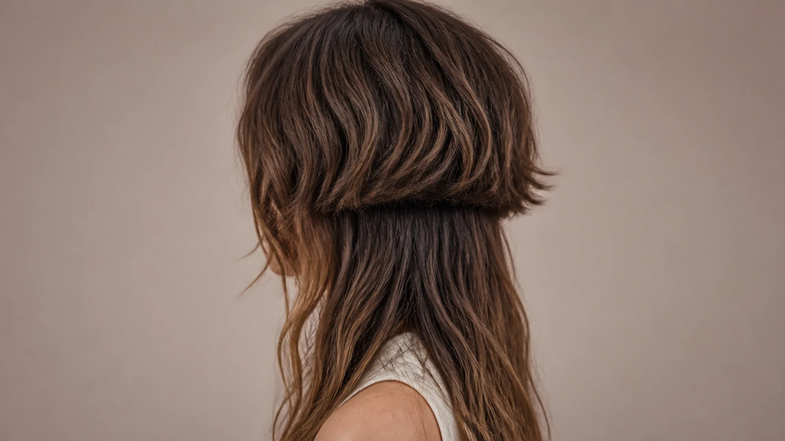 Air-dried undone wavy jellyfish haircut on loose 2A waves with a soft bell