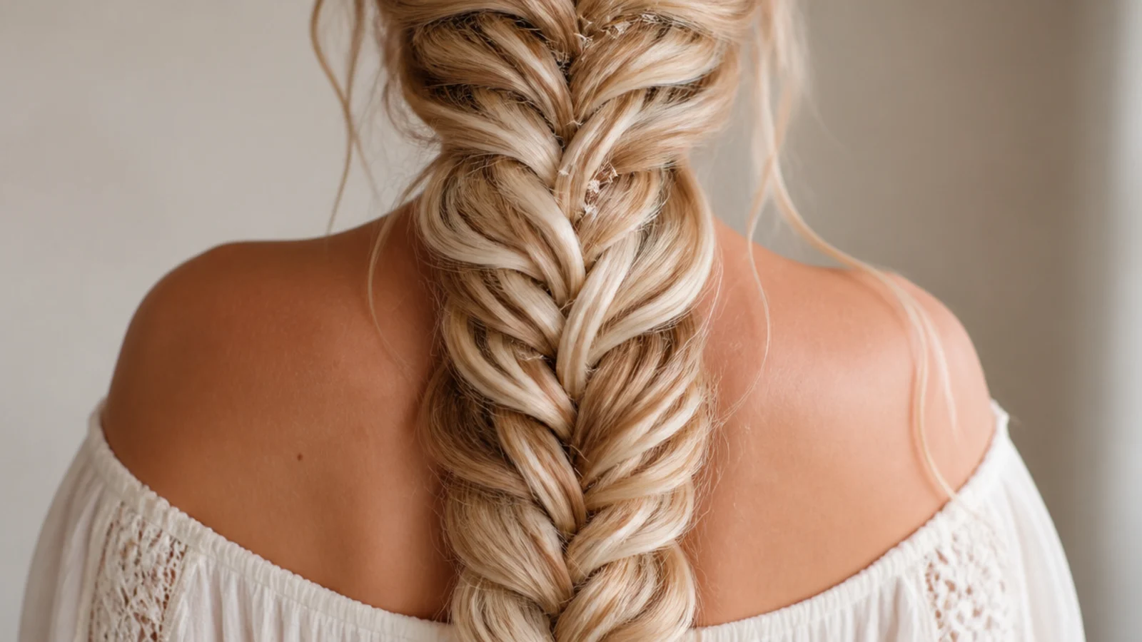 613 and 27 blended blonde mermaid braids with pale and honey strands mixed through