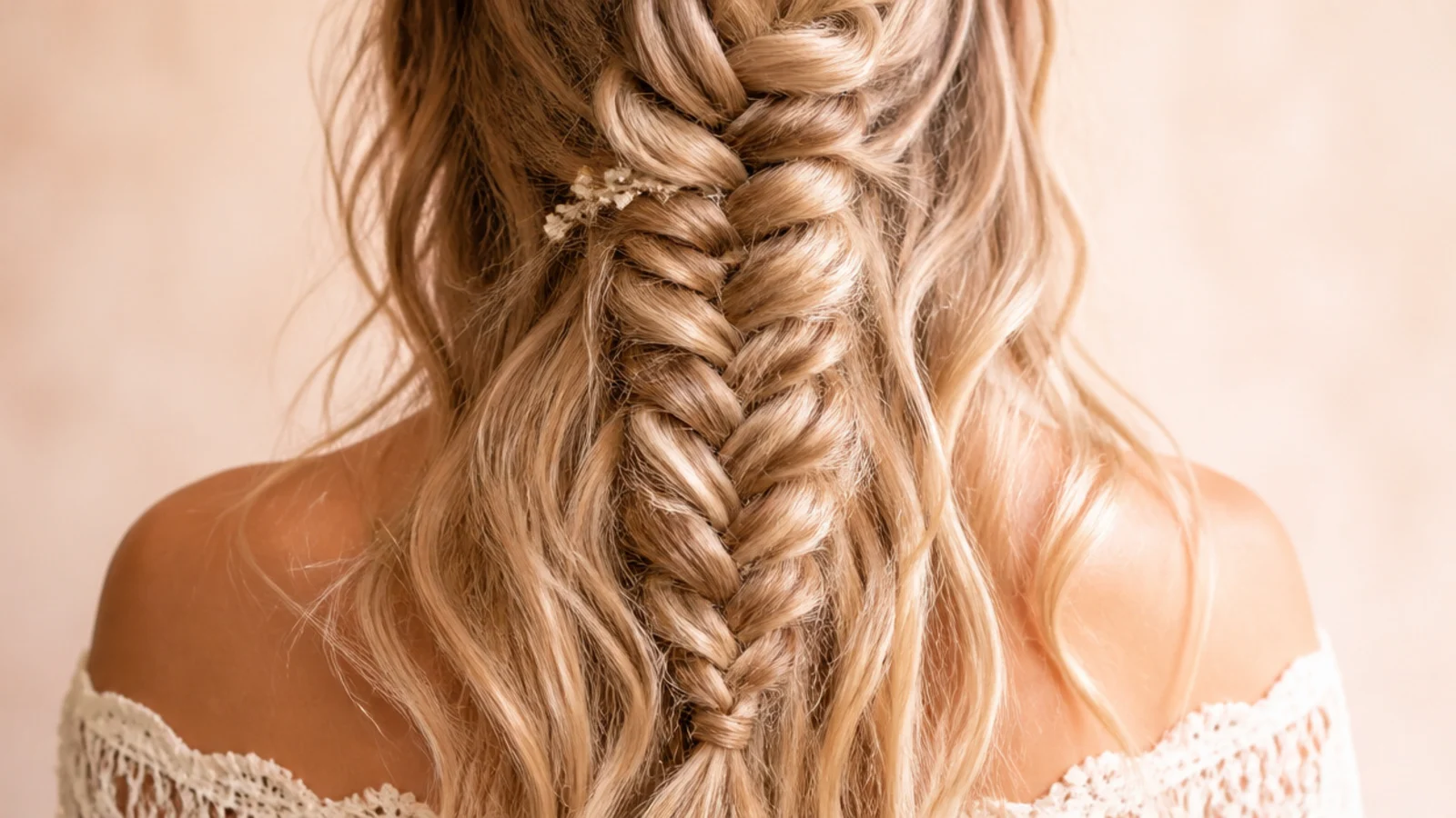 Festival mermaid waves the morning after sleeping in a loosely braided mermaid braid