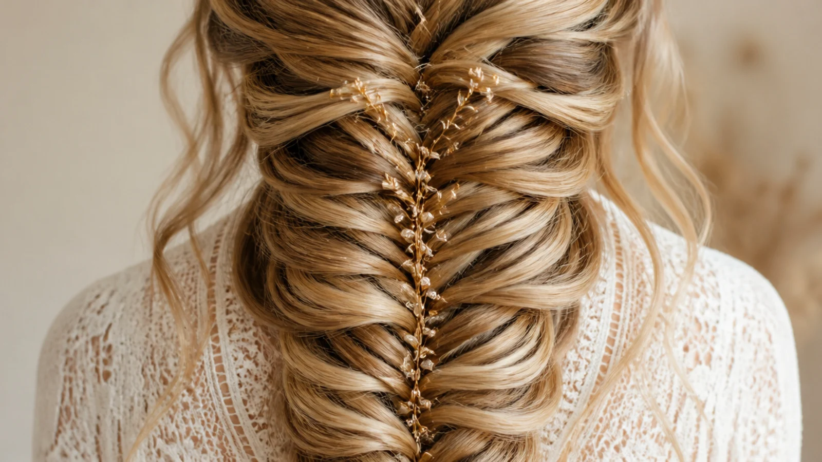 DIY mermaid braid on natural hair pancaked three inches wide so it fans out like a tail