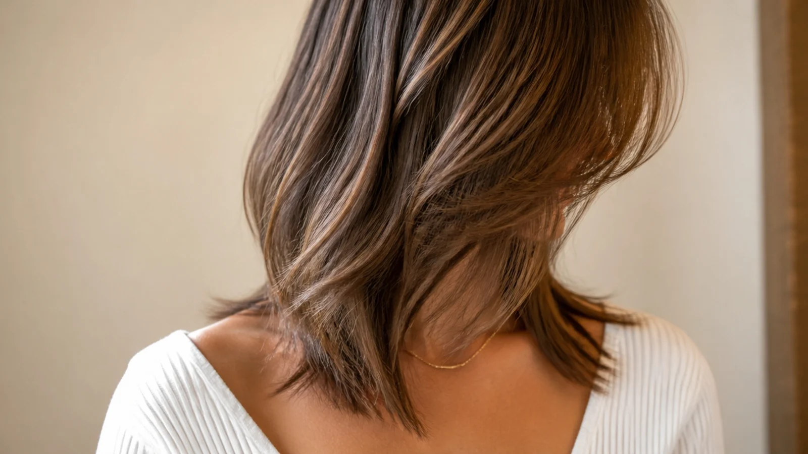 Razored face framing layers thinning the front sections on thick coarse mid length hair
