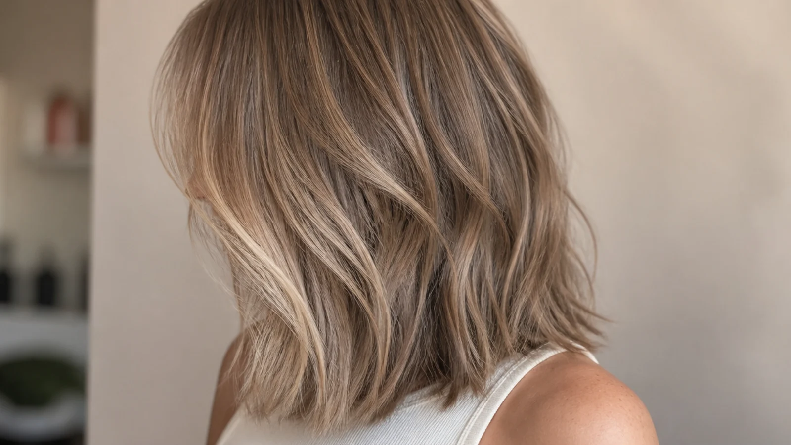 Collarbone length fine hair with long invisible layers blended below the cheekbone