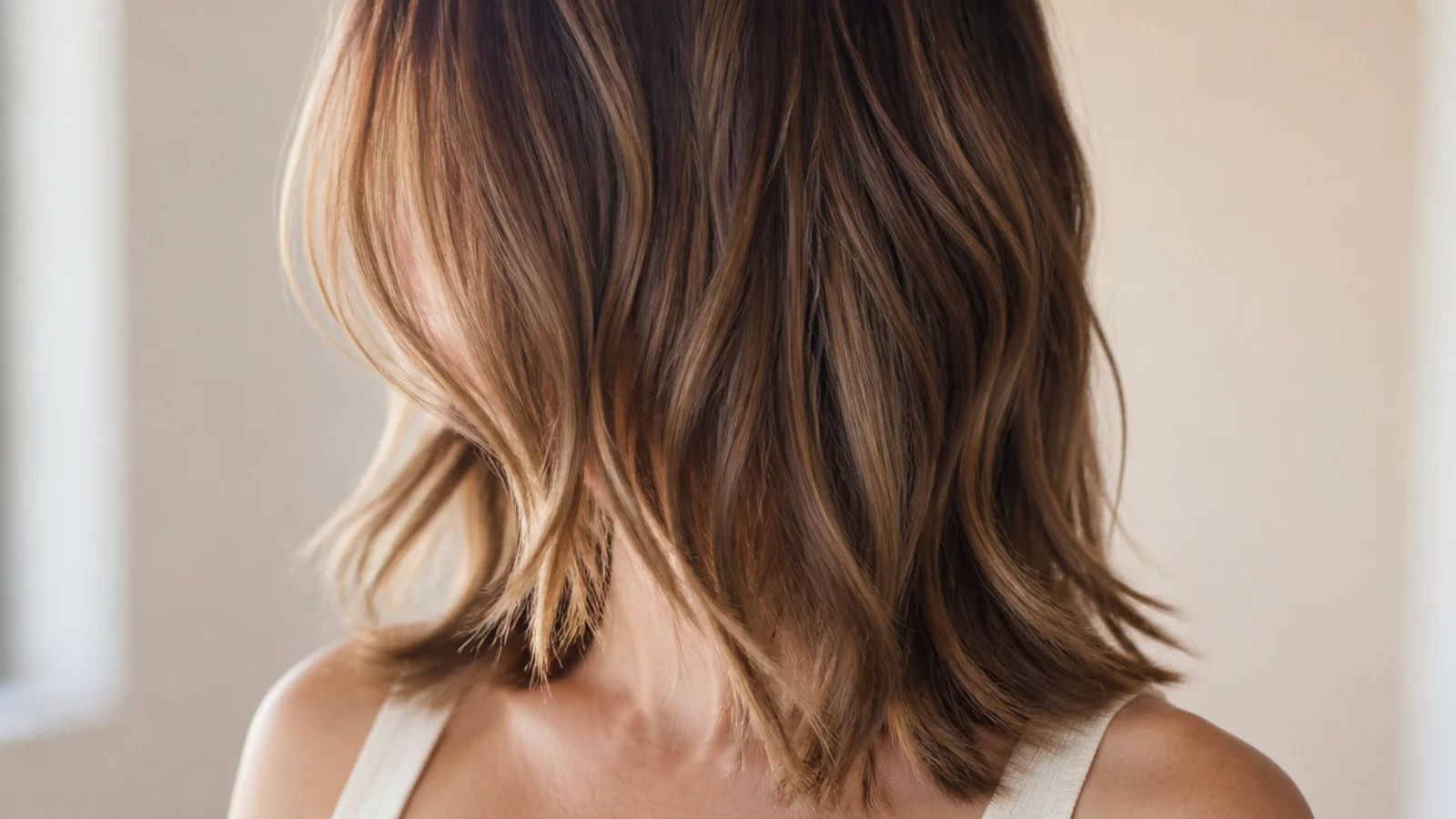 Fine collarbone length hair with face-framing pieces beginning at the jawline