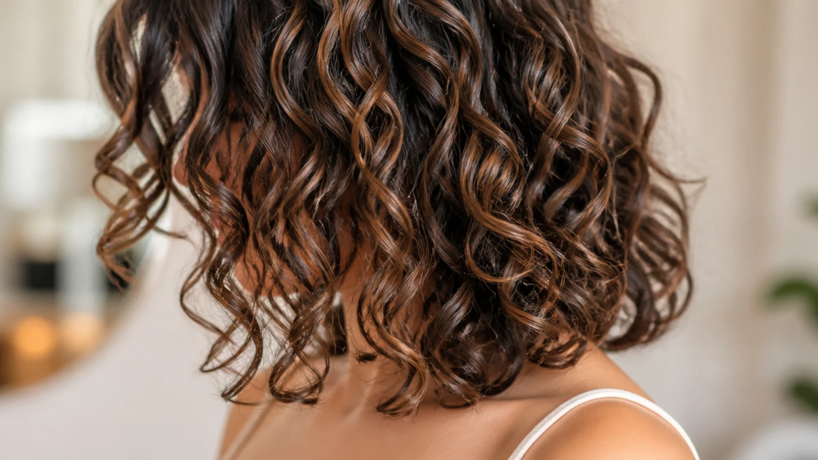Curly mid length haircut cut dry curl by curl landing at collarbone length on 3A curls