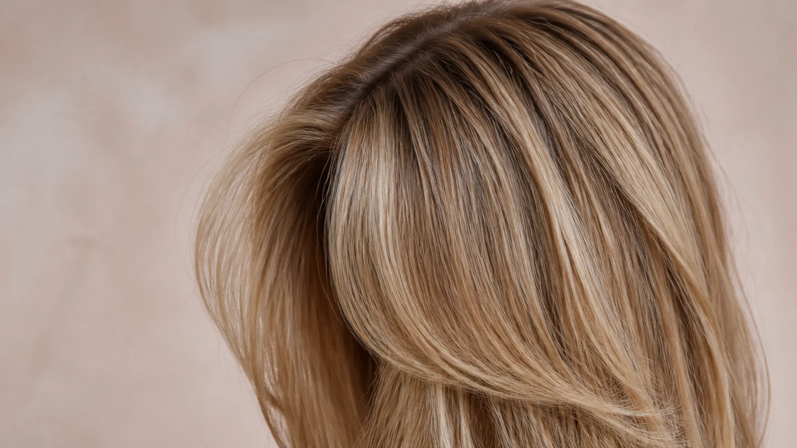 Piecey second-day curtain bangs with separated ends and lifted roots on lived-in blonde hair