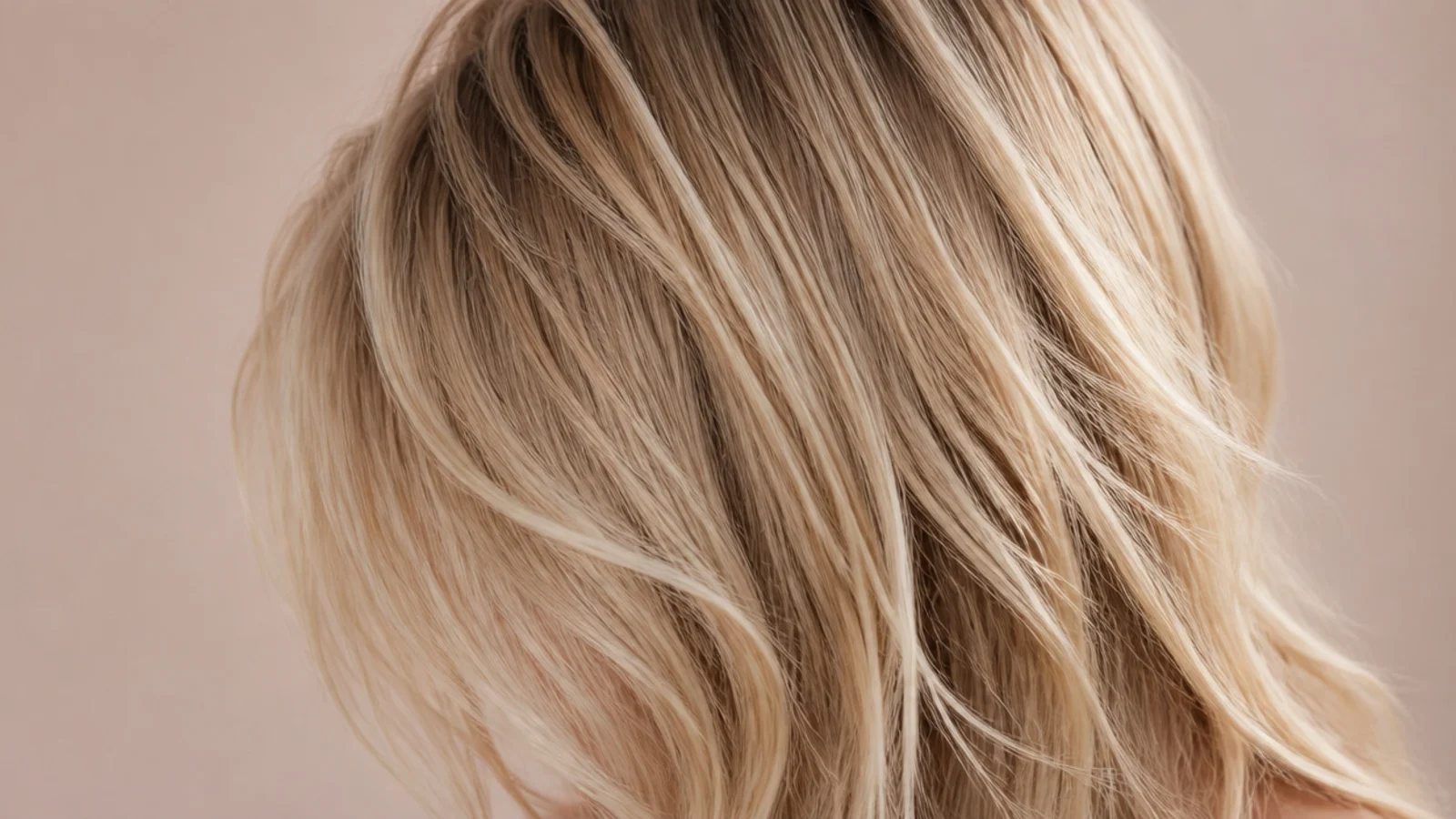Straight blonde hair misted with salt spray and scrunched into loose gritty beach texture
