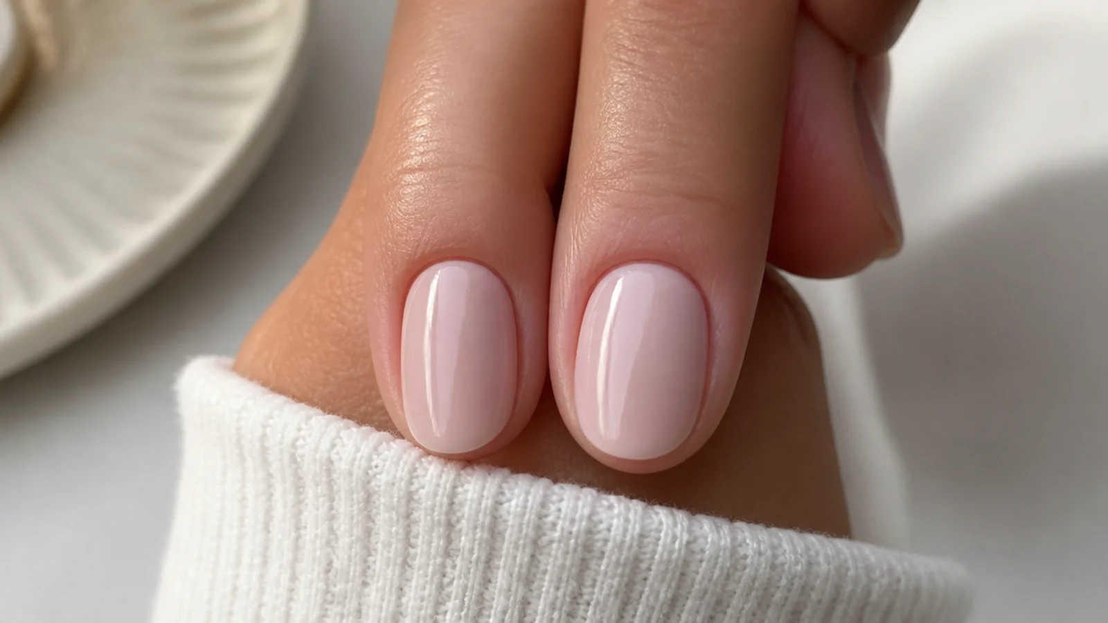 Two short nails compared side by side, one filed to a shallow oval and one filed round