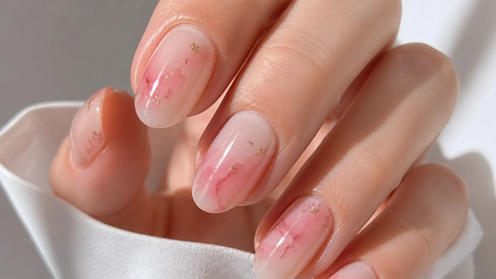 Close-up of pink gel spreading into a soft watercolor bloom