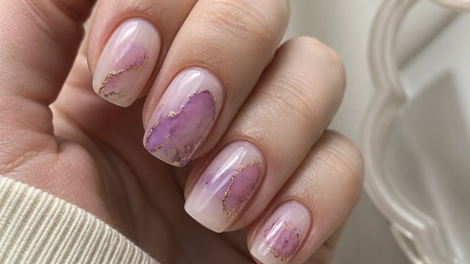 Close-up of gel color diffusing into a soft watercolor bloom