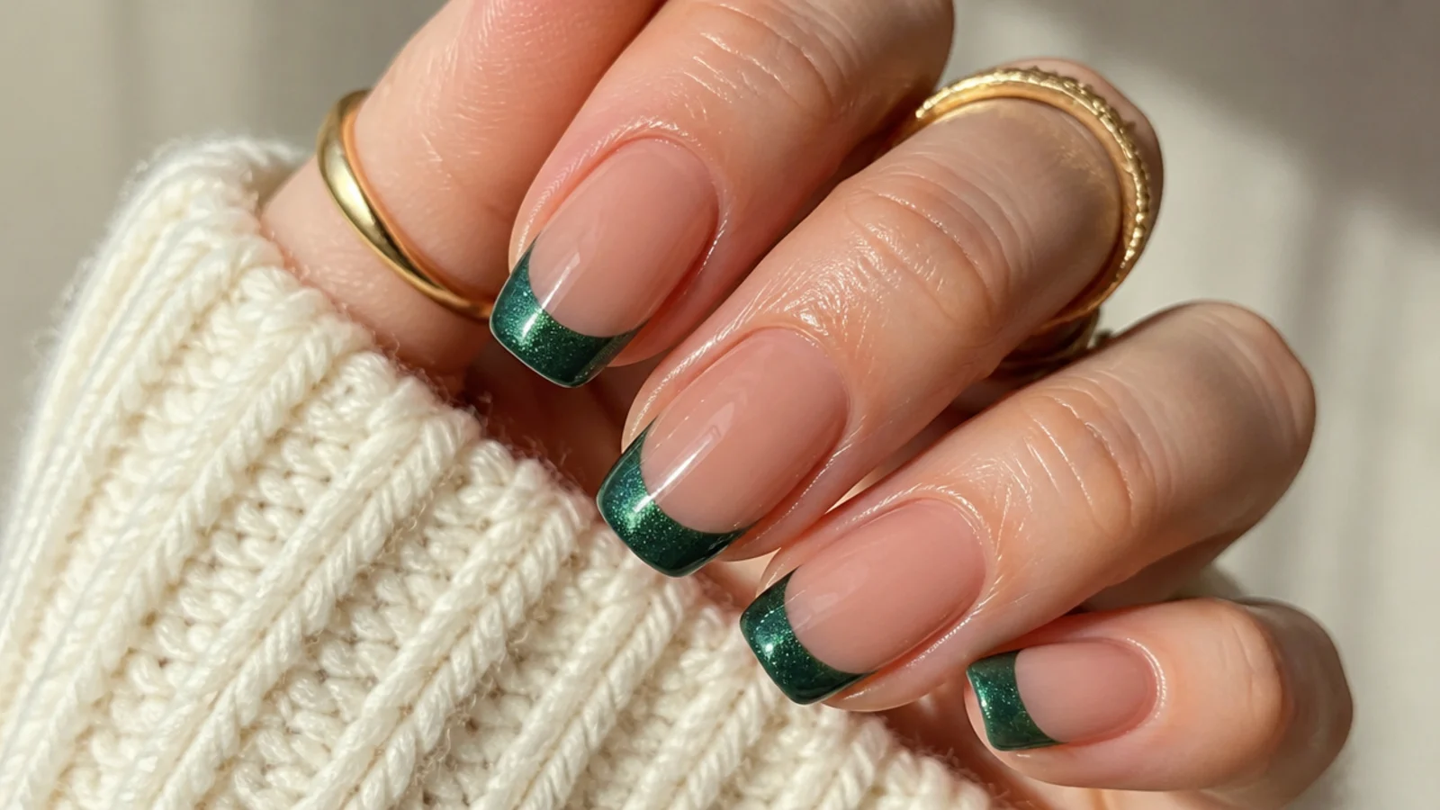A well-sealed cat eye french tip manicure with cuticle oil for longevity
