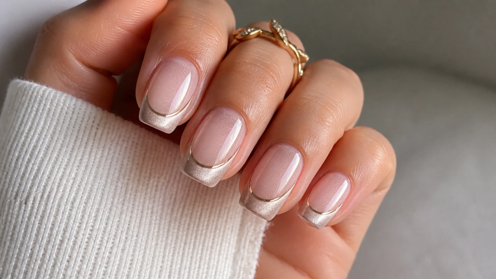A well-sealed magnetic cat eye french manicure with cuticle oil for longevity