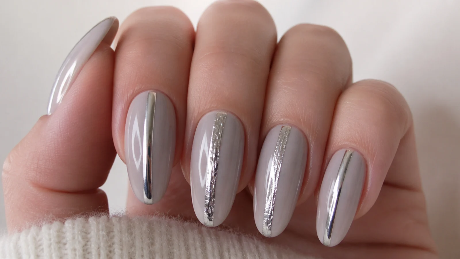 A smudged uneven chrome stripe next to a clean sharp light band for comparison