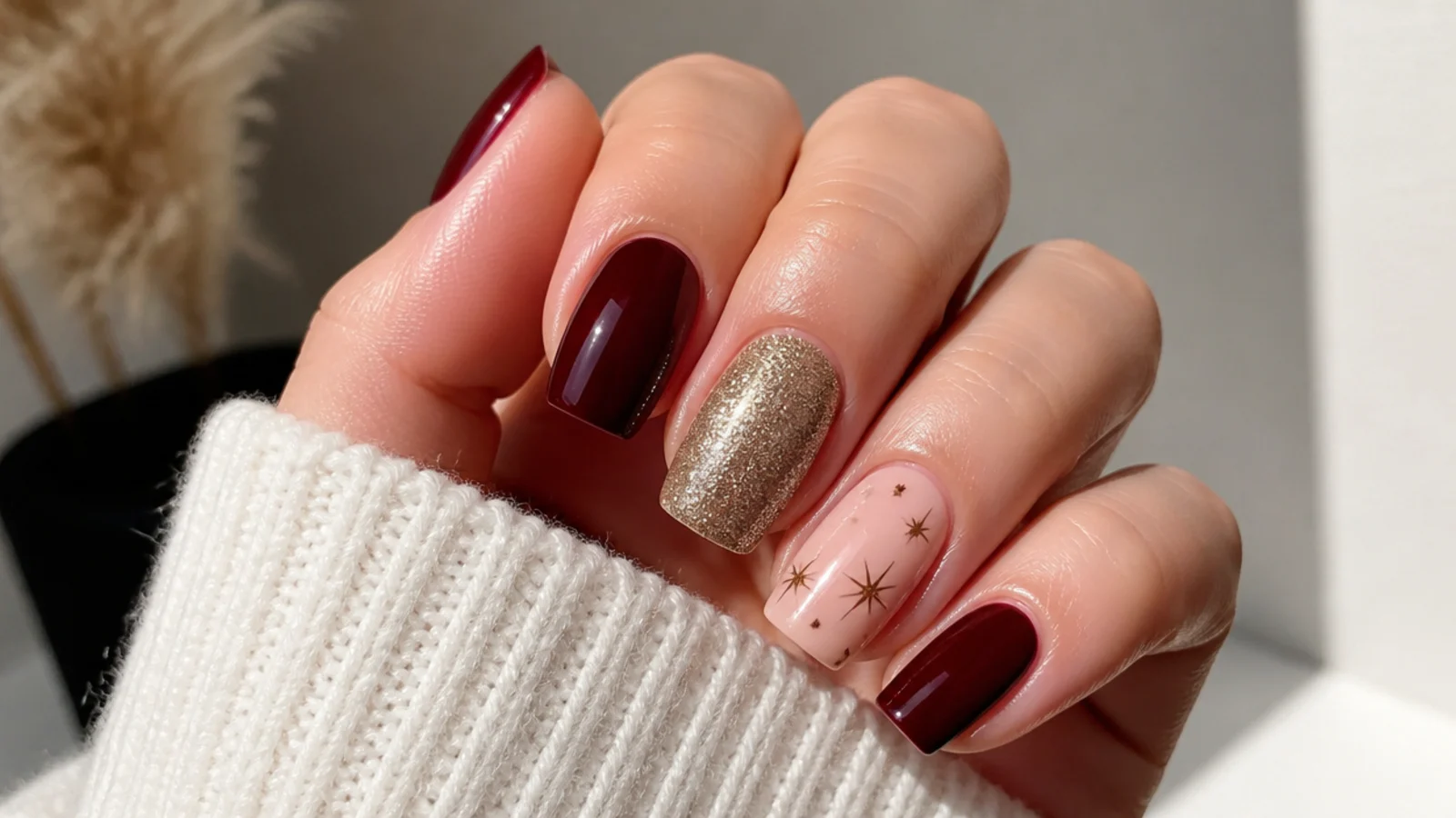 A well-sealed December gel manicure with cuticle oil for longevity