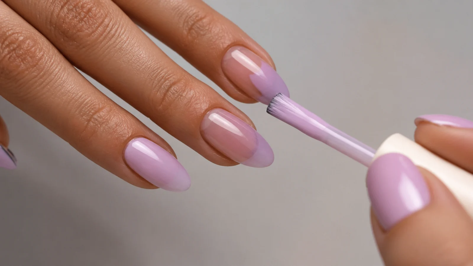 Building milky lavender in thin gel coats over a base for the exact tone