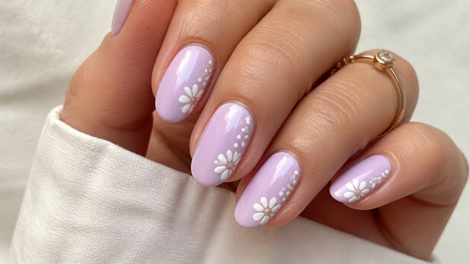Thin coats of light purple gel building to a soft even lilac
