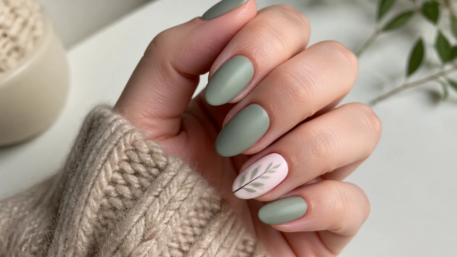 A hand showing soft velvety matte nails with no shine at home
